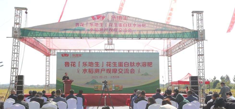 魯花“樂地生”花生蛋白肽水溶肥水稻測產觀摩會在江西萬年舉行